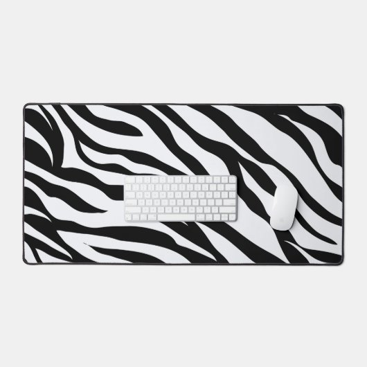 Schwarz-Weiß-Safari Zebra Animal Print Desk Mat Schreibtischunterlage (Tastatur & Maus)