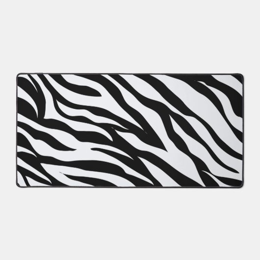 Schwarz-Weiß-Safari Zebra Animal Print Desk Mat Schreibtischunterlage (Vorderseite)