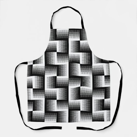Schwarz-Weiß-Sägezahnfarben Schürze (Vorderseite)