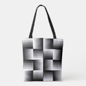 Schwarz-Weiß-Sägezahnfarben Tasche (Rückseite)