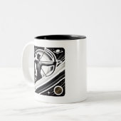 Schwarz-Weiß-Sagittarius Zodiac-Tasse Zweifarbige Tasse (Vorderseite Links)