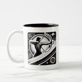 Schwarz-Weiß-Sagittarius Zodiac-Tasse Zweifarbige Tasse