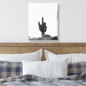 Schwarz-Weiß-Saguaro-Kaktus auf Hügelspitze 11x14 Leinwanddruck (Insitu (Schlafzimmer))