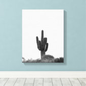 Schwarz-Weiß-Saguaro-Kaktus auf Hügelspitze 11x14 Leinwanddruck (Insitu (Holzboden))