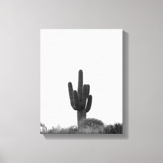 Schwarz-Weiß-Saguaro-Kaktus auf Hügelspitze 11x14 Leinwanddruck