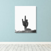 Schwarz & Weiß Saguaro Kaktus auf Hügelspitze 16x2 Leinwanddruck (Insitu (Holzboden))
