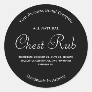 Schwarz-Weiß-Salbe Cold Rub Produktlabel Runder Aufkleber