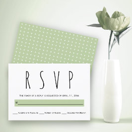 Schwarz, weiß, Salbei, grün Typografie Hochzeit RS RSVP Karte