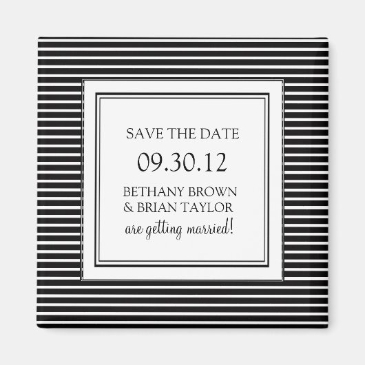 Schwarz/Weiß-Sammlung Speichern des Datumsfelds Magnet (Vorne)