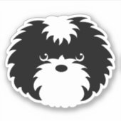 Schwarz-Weiß-Sammy-Hundsticker Aufkleber (Vorderseite)