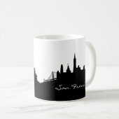 Schwarz-Weiß-San Francisco-Skyline Kaffeetasse (VorderseiteRechts)