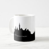Schwarz-Weiß-San Francisco-Skyline Kaffeetasse (Vorderseite Links)