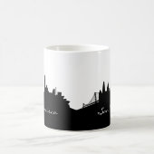 Schwarz-Weiß-San Francisco-Skyline Kaffeetasse (Mittel)