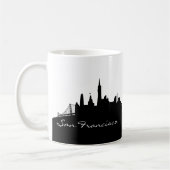Schwarz-Weiß-San Francisco-Skyline Kaffeetasse (Links)