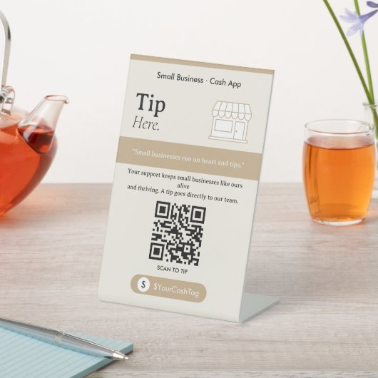 Schwarz-Weiß-Sand-Tipp-Hier QR-Code-Schild Sockelschild (In SItu)