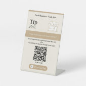 Schwarz-Weiß-Sand-Tipp-Hier QR-Code-Schild Sockelschild (Vorderseite)