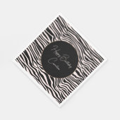 Schwarz-Weiß-Sand-Zebra-Print Serviette (Ecke)