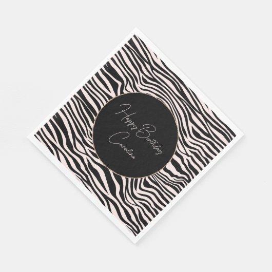 Schwarz-Weiß-Sand-Zebra-Print Serviette (Ecke)