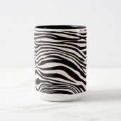 Schwarz-Weiß-Sand-Zebra-Print Zweifarbige Tasse (Mittel)