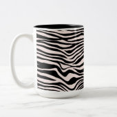 Schwarz-Weiß-Sand-Zebra-Print Zweifarbige Tasse (Links)