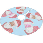 Schwarz-Weiß-Santas-Weihnachtsrock Polyester Weihnachtsbaumdecke (Schrägansicht)
