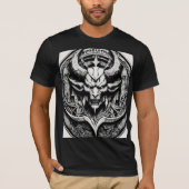 Schwarz-Weiß-Satan-Logo T-Shirt (Vorderseite)