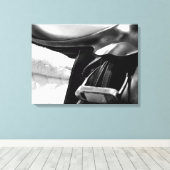 Schwarz-Weiß-Sattel Leinwanddruck (Insitu (Holzboden))