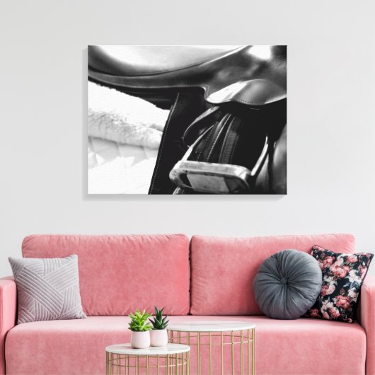 Schwarz-Weiß-Sattel Leinwanddruck (Insitu (Wohnzimmer))