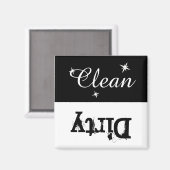 Schwarz-Weiß-Sauberes Magnet für Geschirrspüler (Vorderseite/Rückseite)