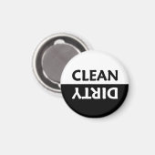 Schwarz-Weiß-Sauberkeit Magnet (Vorderseite/Rückseite)