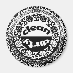 Schwarz/weiß säubern Sie,/schmutziger Magnet