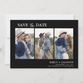 Schwarz-weiß Save the Date 3 Foto Einfach (Vorderseite)