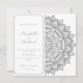 Schwarz-Weiß-Save the Date Einladung (Vorderseite)