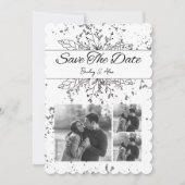 Schwarz-Weiß-Save the Date Einladung zur Hochzeit (Vorderseite)