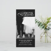 Schwarz-Weiß-Save the Date-Fotokarte (4x8) Save The Date (Stehend Vorderseite)