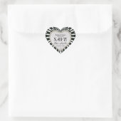 Schwarz-Weiß-Save the Date-Hochzeitskleber Herz-Aufkleber (Tasche)