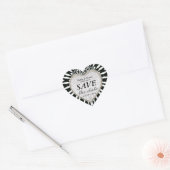 Schwarz-Weiß-Save the Date-Hochzeitskleber Herz-Aufkleber (Umschlag)