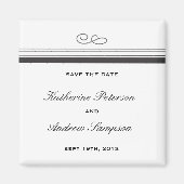 Schwarz-Weiß-Save the Date-Hochzeitsmagazin Magnet (Vorne)