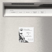 Schwarz-Weiß-Save the Date-Hochzeitsmagazin Magnet (In Situ (Geschirrspüler))