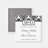 Schwarz-Weiß-Save the Date-Hochzeitsmagazin Magnet (Vorderseite/Rückseite)