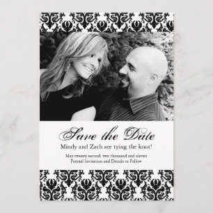 Schwarz-Weiß-Save the Date-Hochzeitsvorlage Save The Date