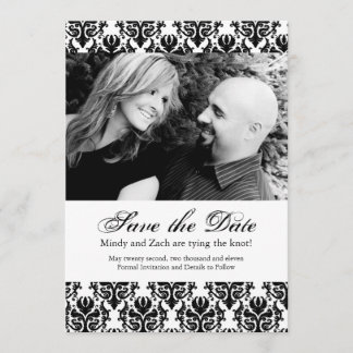 Schwarz-Weiß-Save the Date-Hochzeitsvorlage Save The Date