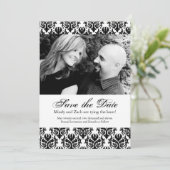 Schwarz-Weiß-Save the Date-Hochzeitsvorlage Save The Date (Stehend Vorderseite)