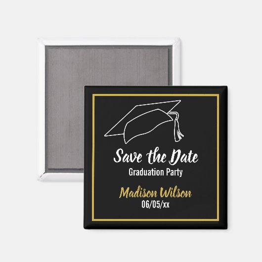Schwarz-Weiß-Save the Date Magnet (Vorderseite/Rückseite)