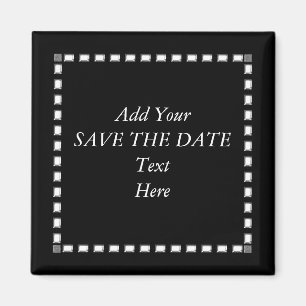 Schwarz-Weiß SAVE THE DATE Magnete Magnet