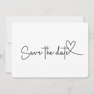 Schwarz-weiß Save-the-Date mit abgerundeten Ecken Einladung