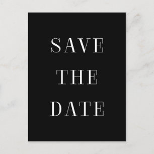 Schwarz/Weiß SAVE THE DATE Moderne Postkarte