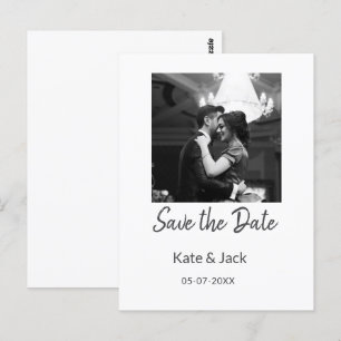 SCHWARZ-WEISS Save the Date QR-Namensdatum orange  Postkarte