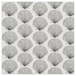 Schwarz-Weiß-Scallop-Muschel Stoff