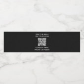 Schwarz-Weiß-Scan-Menü-QR-Code Restaurant Takeaway Wasserflaschenetikett (Einzelnes Label)
